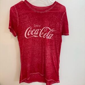 Coca Cola Red Burnout Short Sleeve Logo Tee